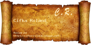 Cifka Roland névjegykártya